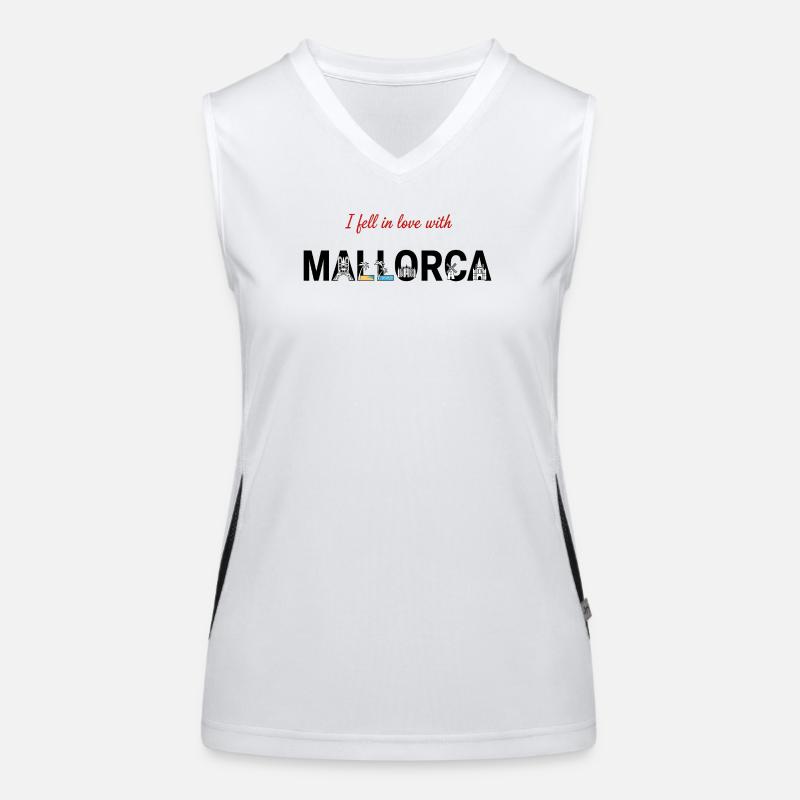 Mallorca Love – Sentiment d’île & conception de la skyline Débardeur respirant contrasté Femme