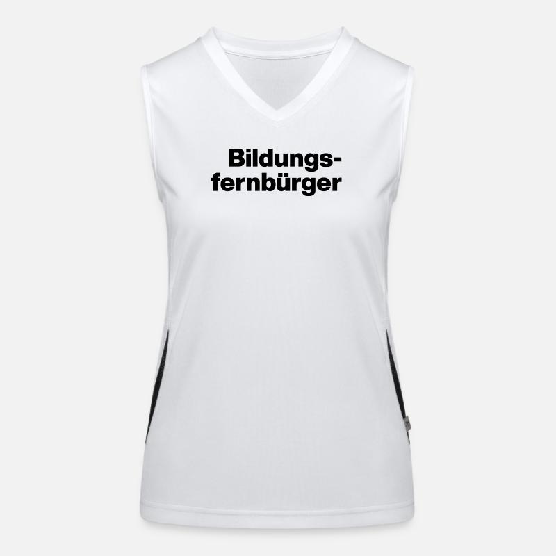 BILDUNGSFERNBÜRGER. DUMME MENSCHEN, SARKASMUS Funktionelles Kontrast-Tank Top für Frauen