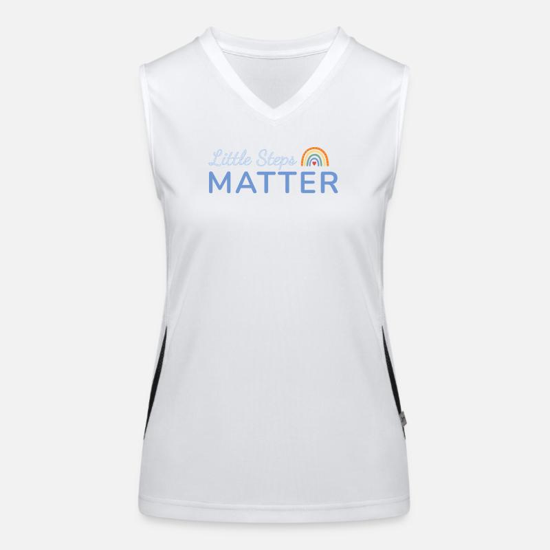 Little Steps Matter Regenbogen blau Funktionelles Kontrast-Tank Top für Frauen