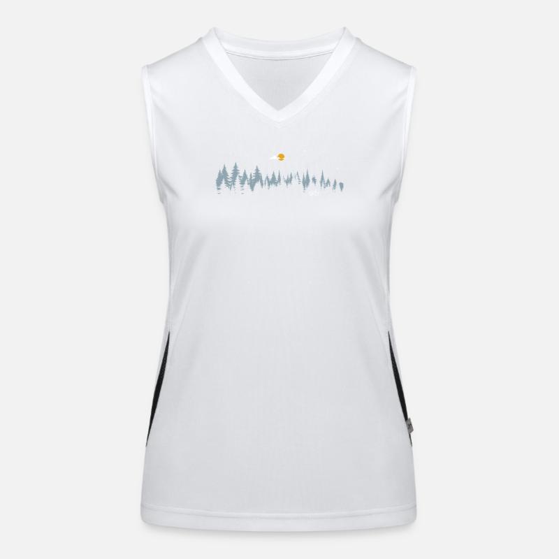 Moonlit Forest Bicycle Scene Women's Functional Contrast Tank Top