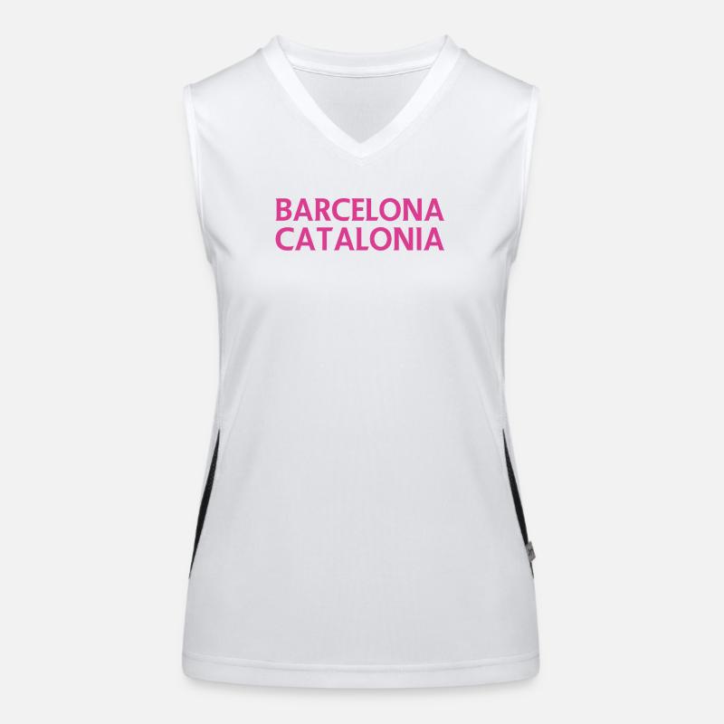 Barcelona – Katalonien Lyrisches Design Funktionelles Kontrast-Tank Top für Frauen