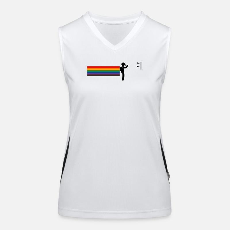 Rainbow Darter – Throw with Pride Funktionelles Kontrast-Tank Top für Frauen