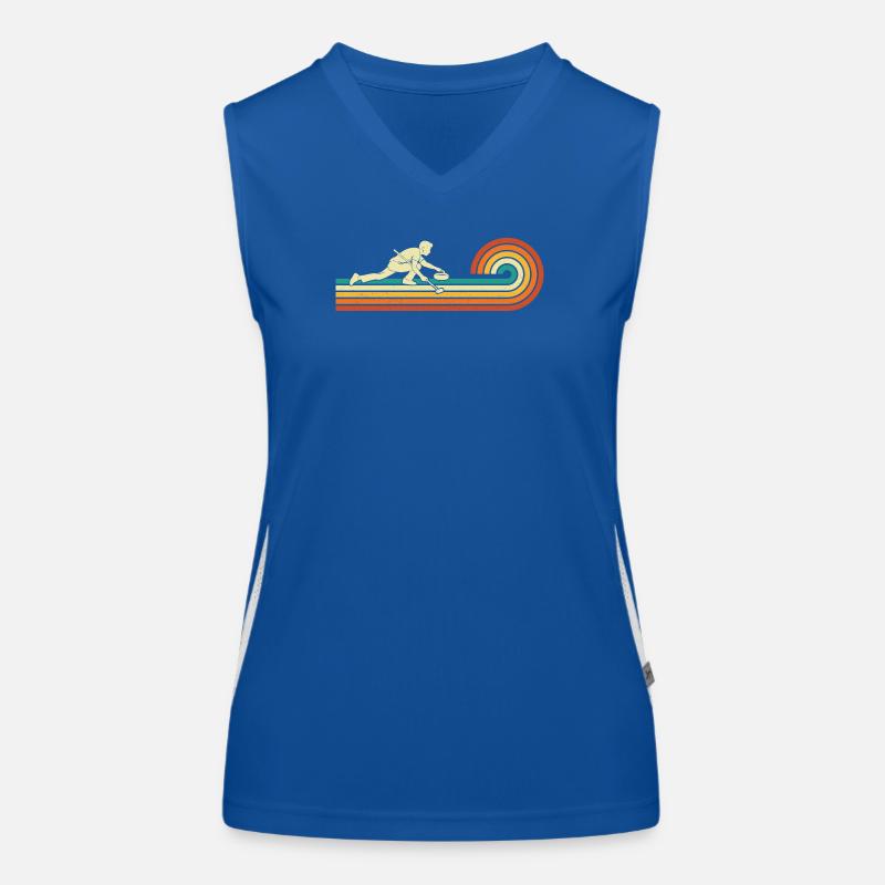 Retro Curler Sliding Curling Wintersport Funktionelles Kontrast-Tank Top für Frauen