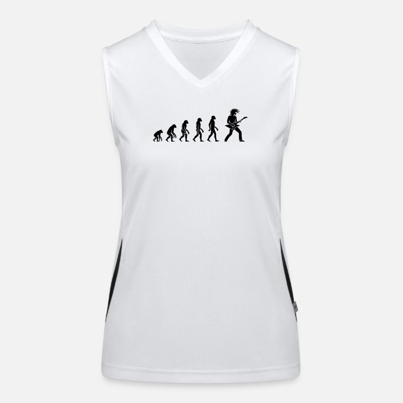 Evolution Rock 'n' Roll Guitarist Design Women's Functional Contrast Tank Top