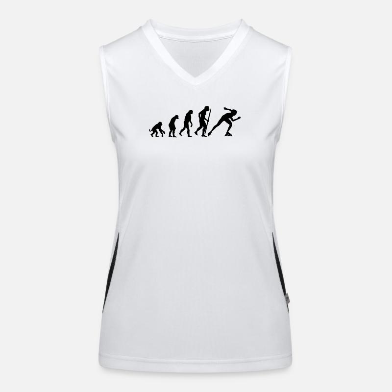 Evolution of inline speed skating Funktionelles Kontrast-Tank Top für Frauen