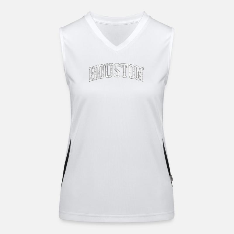 Houston Stone Block Logo Women's Functional Contrast Tank Top