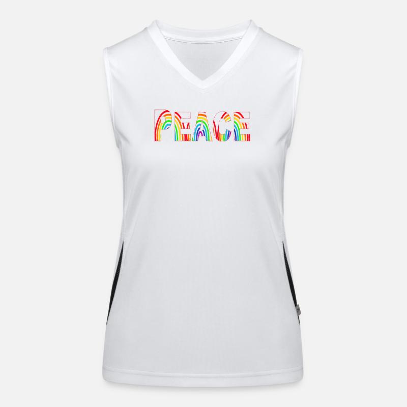 Peace bunt Regenbogen Funktionelles Kontrast-Tank Top für Frauen