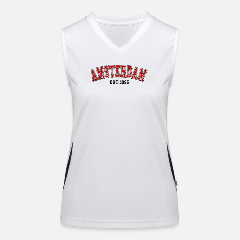 Amsterdam Est.1995 Funktionelles Kontrast-Tank Top für Frauen