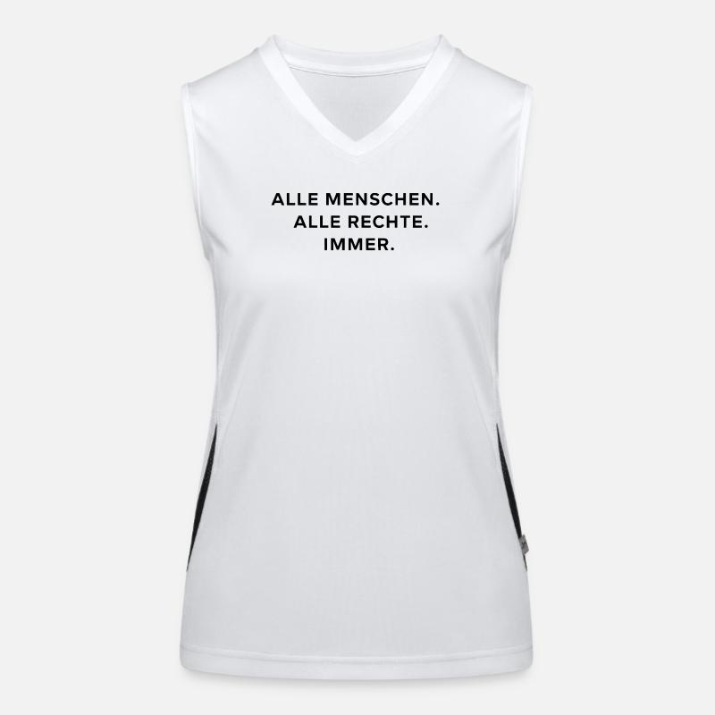 Alle Menschen Alle Rechte Immer Statement Funktionelles Kontrast-Tank Top für Frauen