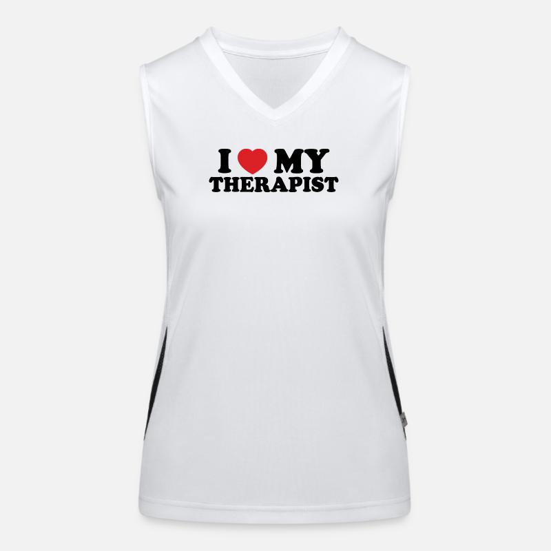 Fette Herz-Typografie Funktionelles Kontrast-Tank Top für Frauen
