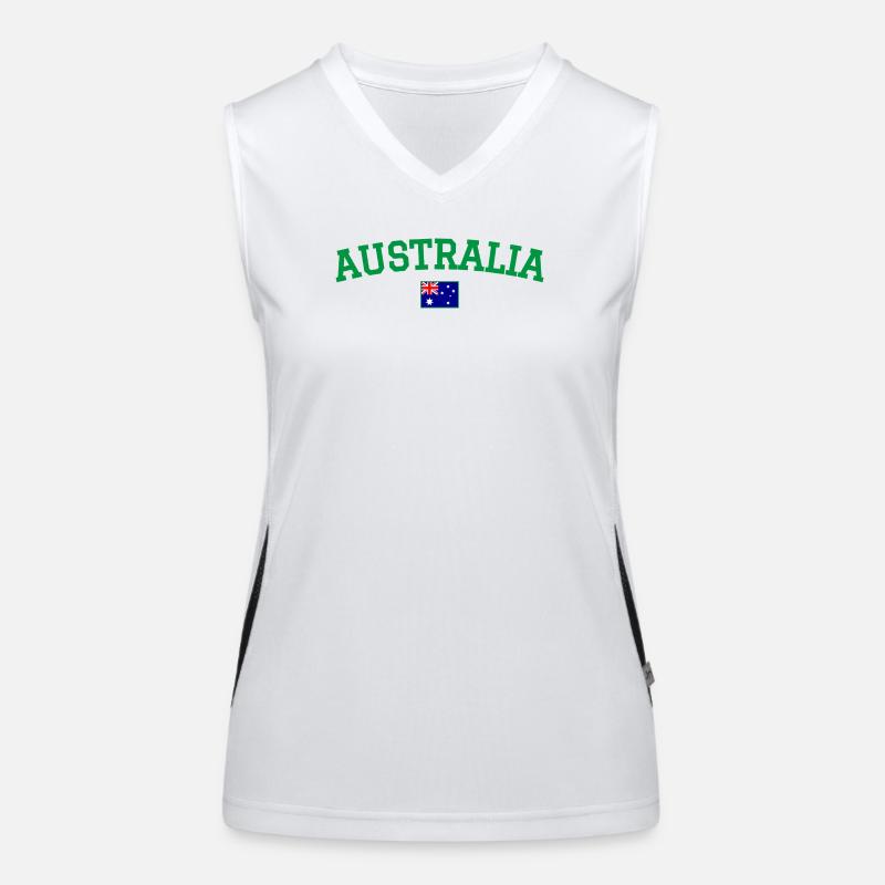 Drapeau de design australien vert Débardeur respirant contrasté Femme