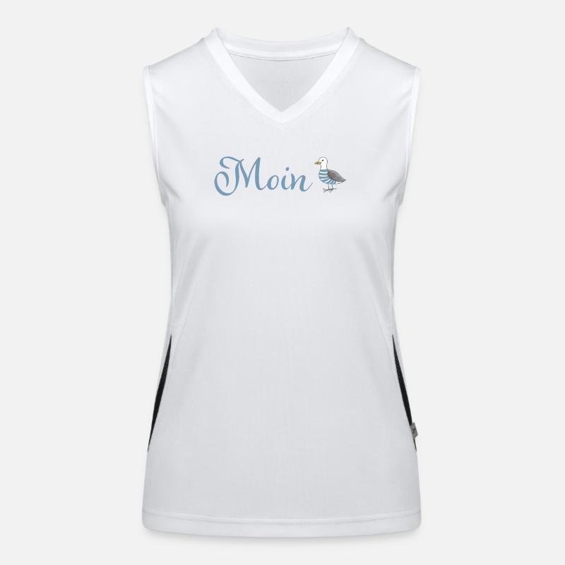 Moin Seagull - Women's Functional Contrast Tank Top - white/black
