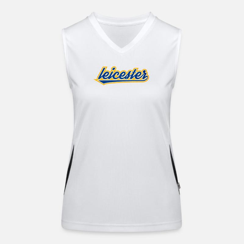 Leicester Script Swoosh auf Kleidung Funktionelles Kontrast-Tank Top für Frauen