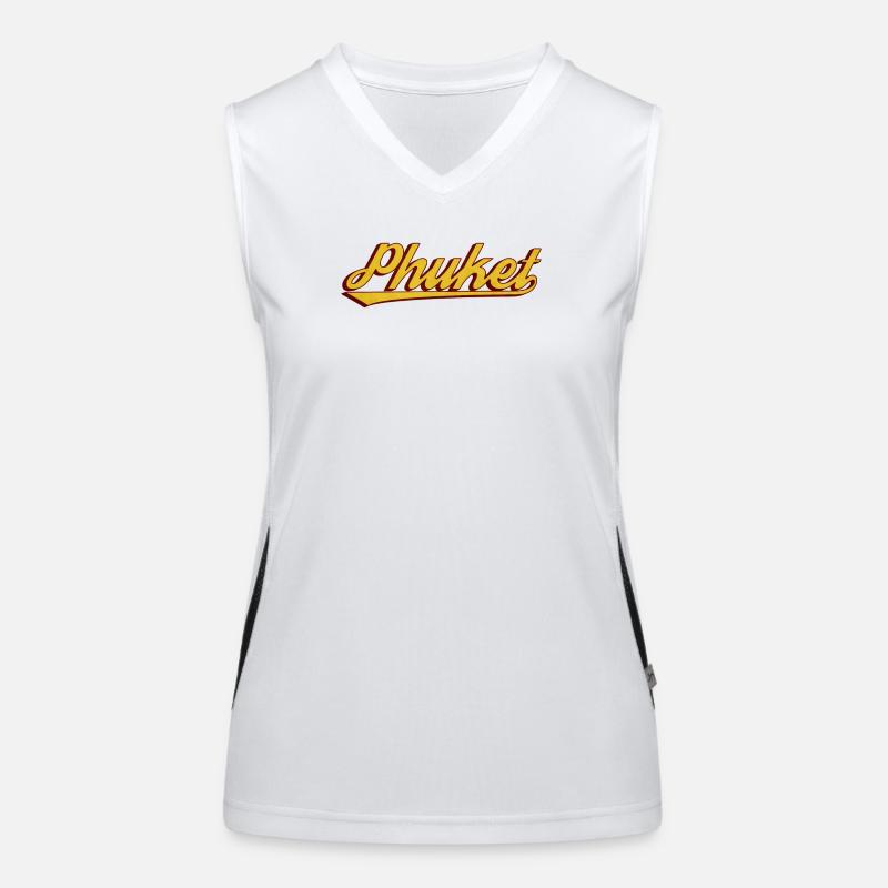 Phuket Retro Schriftzug Funktionelles Kontrast-Tank Top für Frauen
