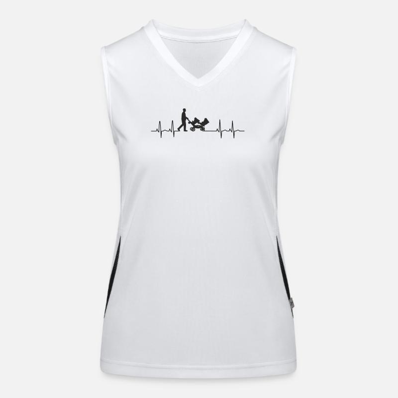 Heartbeat Stroller Gemini Cardiogram Women's Functional Contrast Tank Top