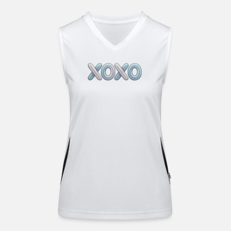 XOXO Patchwork Embroidery Women's Functional Contrast Tank Top