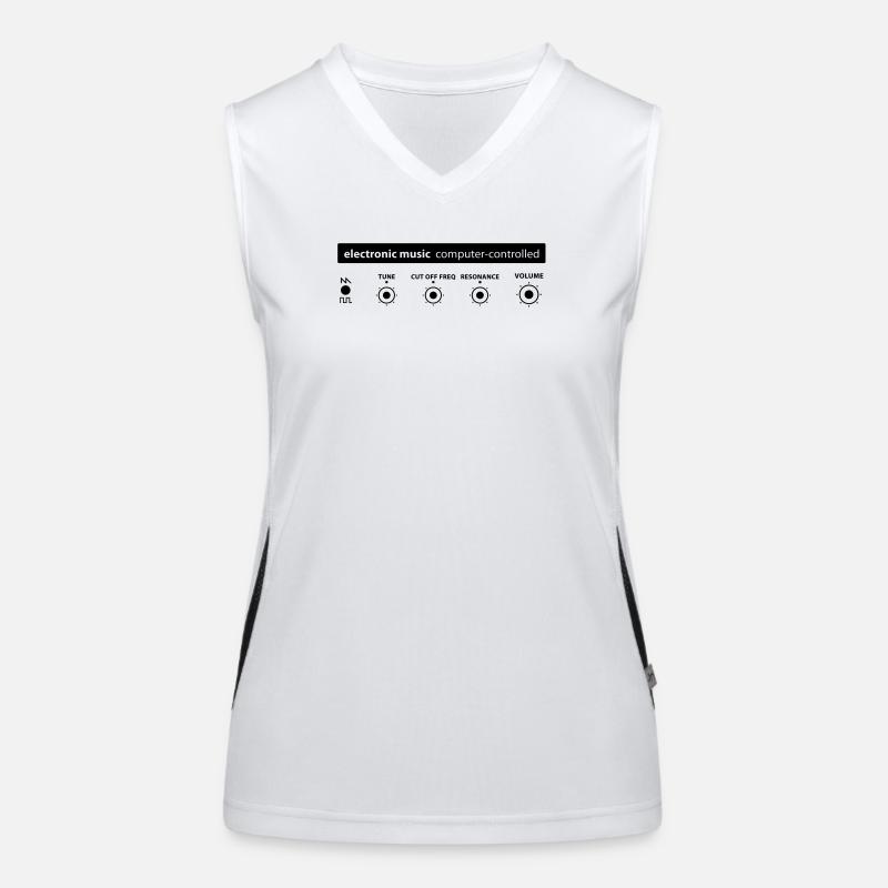 electronic music - Women's Functional Contrast Tank Top - white/black