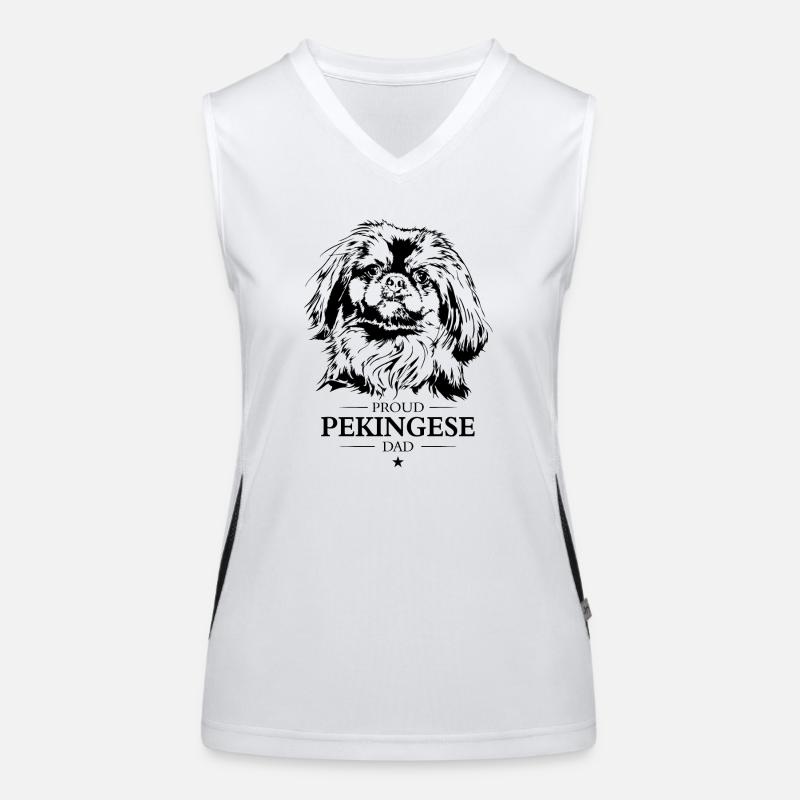 Pekingese Dad Hunde Hund Wilsigns Funktionelles Kontrast-Tank Top für Frauen