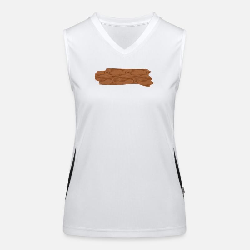 Rustic Woodgrain Pattern T-Shirt Design Women's Functional Contrast Tank Top