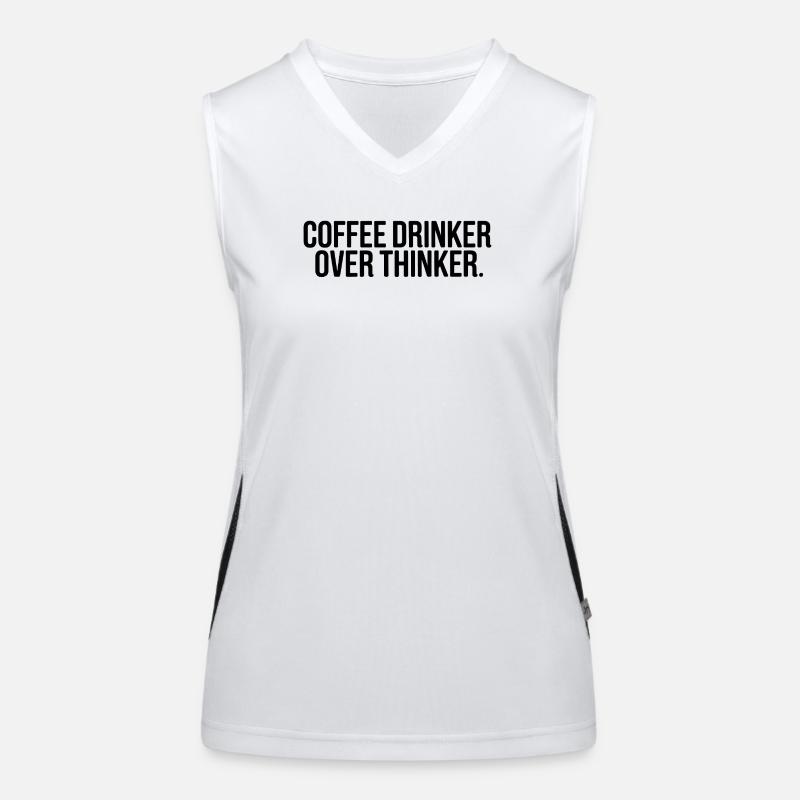 Coffee Drinker Overthinker Funny Quote Women's Functional Contrast Tank Top