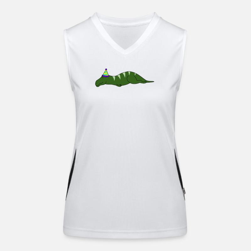 Funny Sleeping Dinosaur Party Hat Birthday Lazy Women's Functional Contrast Tank Top