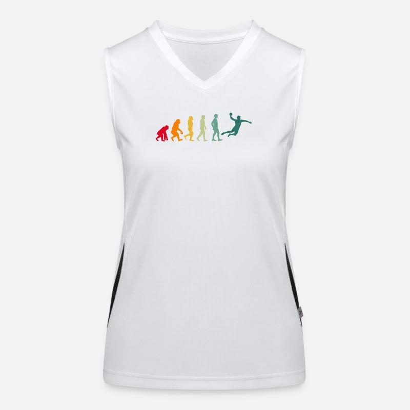 Handball evolution development handball players retro Women's Functional Contrast Tank Top