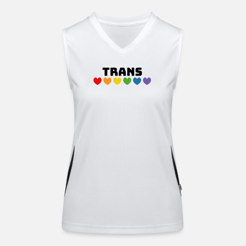 Regenbogenherzchen Trans schwarz Funktionelles Kontrast-Tank Top für Frauen