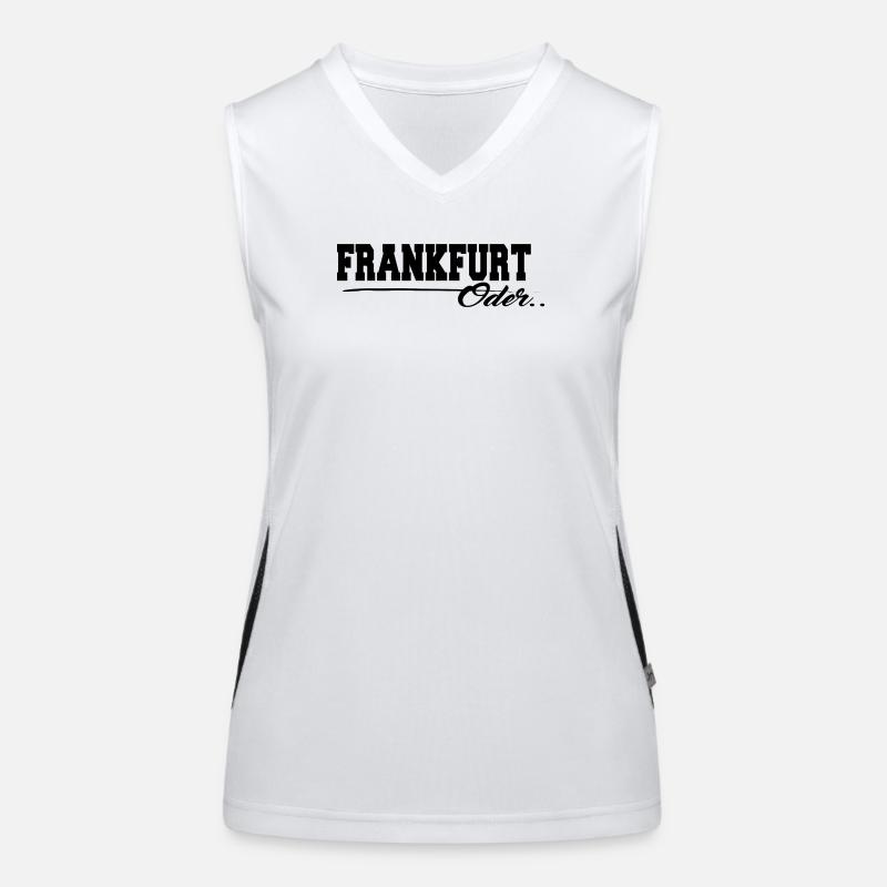 Frankfurt Oder Schriftzug Funktionelles Kontrast-Tank Top für Frauen