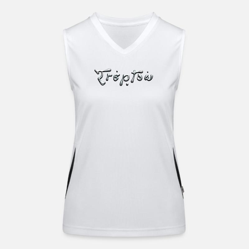Treptow Liquid Chrome Typography Funktionelles Kontrast-Tank Top für Frauen