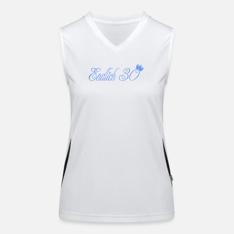 endlich_30 - Women's Functional Contrast Tank Top - white/black