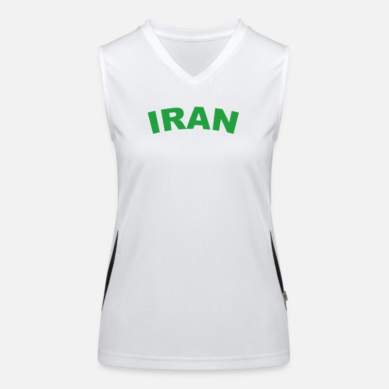 Iran en vert – Conception de texte puissante Débardeur respirant contrasté Femme