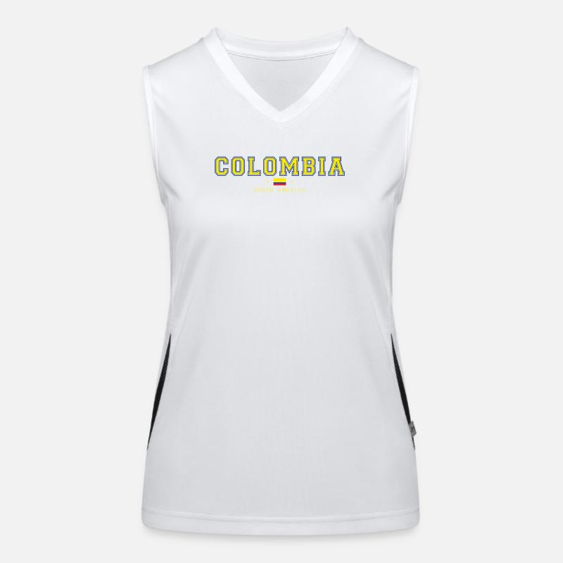 Colombia College Style Flag Look Women's Functional Contrast Tank Top