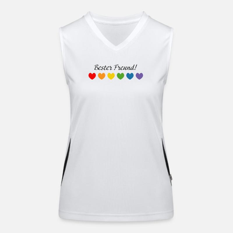 Regenbogenherzchen Bester Freund LGBT lgbtqi queer Funktionelles Kontrast-Tank Top für Frauen