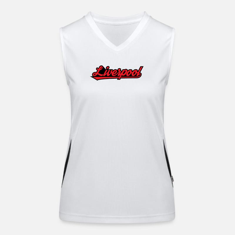 Liverpool Script on Black Women's Functional Contrast Tank Top