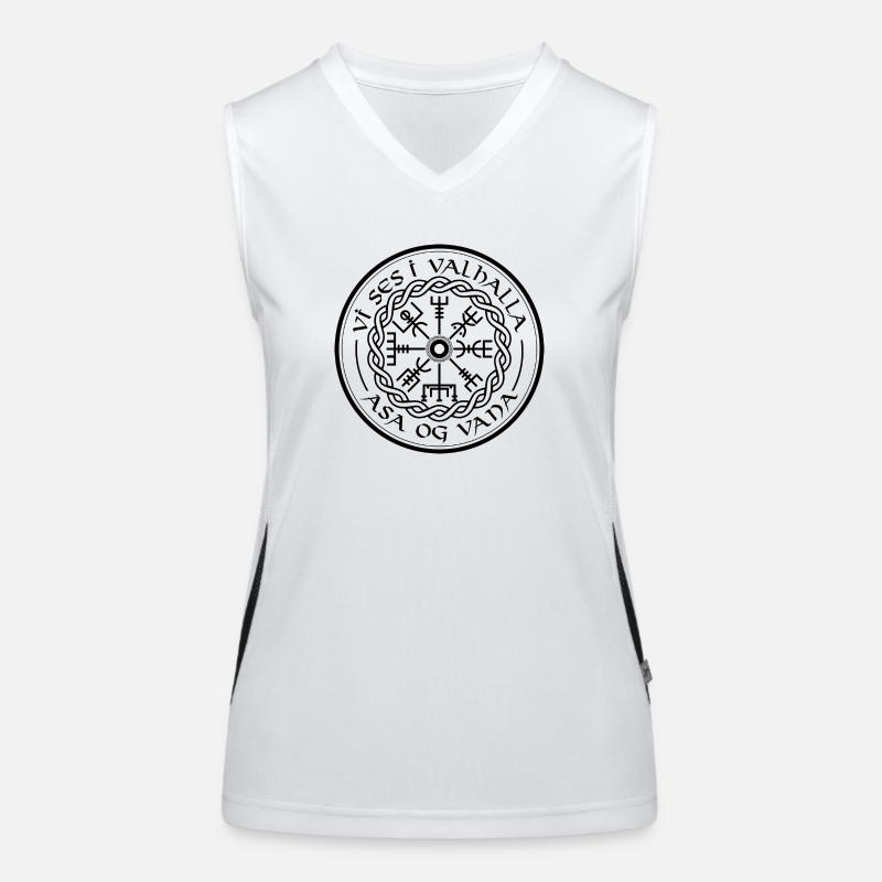 Vegvisir Viking Valhalla Saying Compass Women's Functional Contrast Tank Top