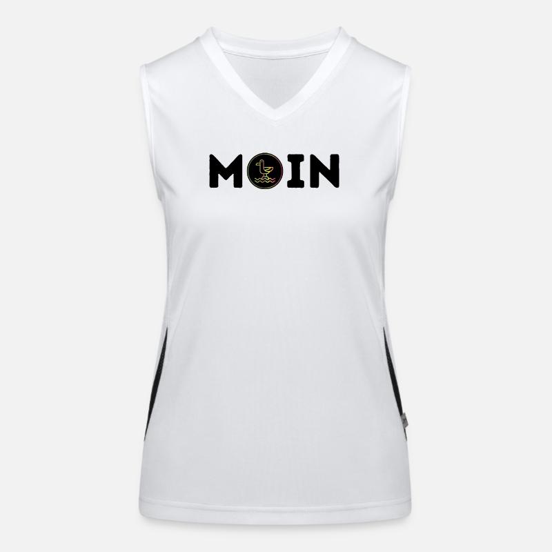 Moin mit Möwe Funktionelles Kontrast-Tank Top für Frauen