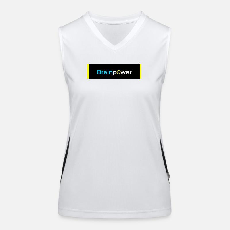 Brainpower Light Bulb Typography Women's Functional Contrast Tank Top