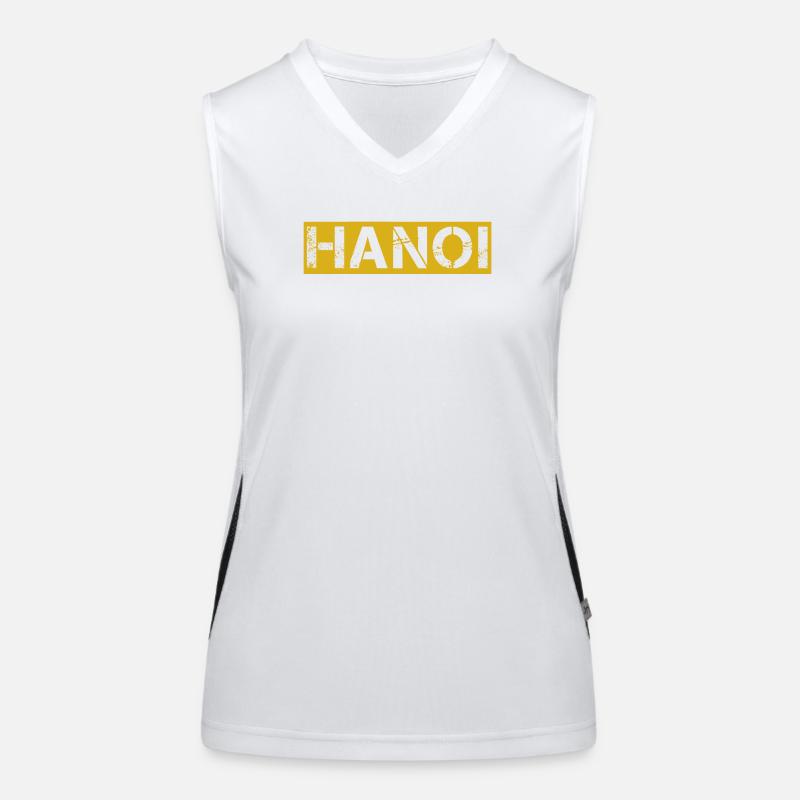 Hanoï Vintage Texte Jaune Débardeur respirant contrasté Femme