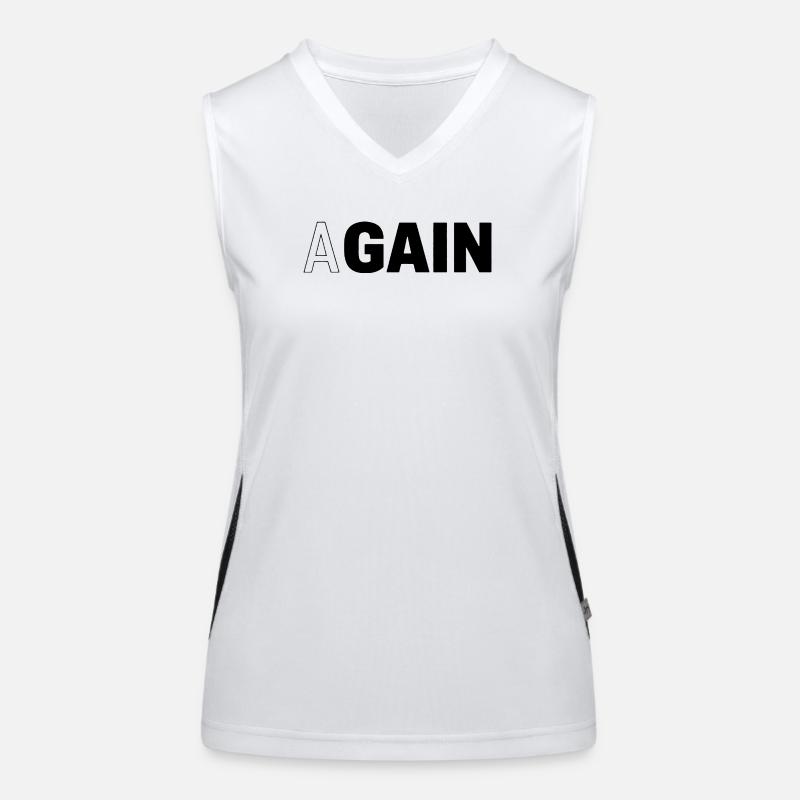 Hidden Gain — AGAIN Typography Motivational Funktionelles Kontrast-Tank Top für Frauen