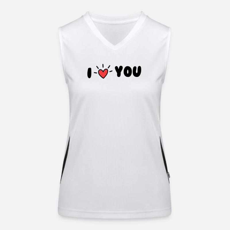 Ich liebe dich Funktionelles Kontrast-Tank Top für Frauen