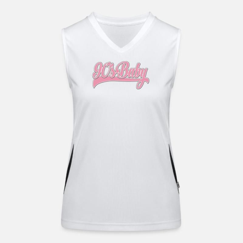 90s Baby Pink Retro Script Funktionelles Kontrast-Tank Top für Frauen