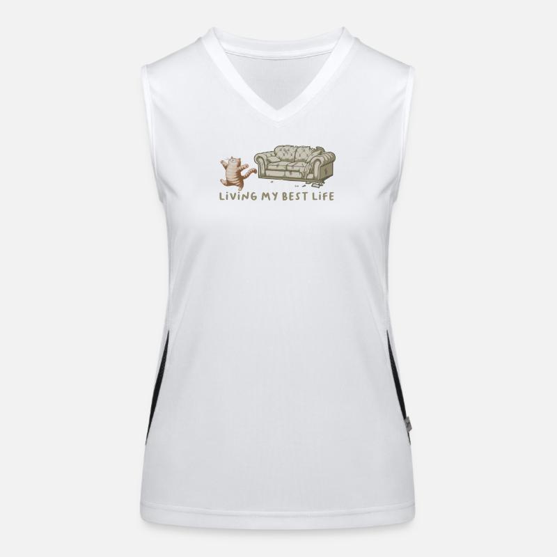 Cat Claws Sofa Life Her Best Life Women's Functional Contrast Tank Top