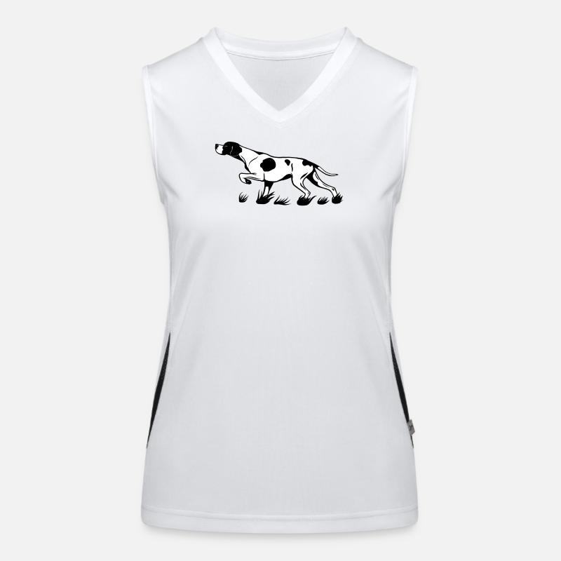 Pointer above - Women's Functional Contrast Tank Top - white/black