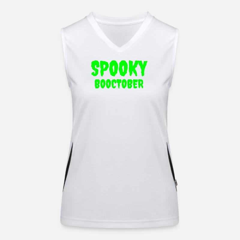 Spooky Booctober Jack-O'-Lantern Design Women's Functional Contrast Tank Top