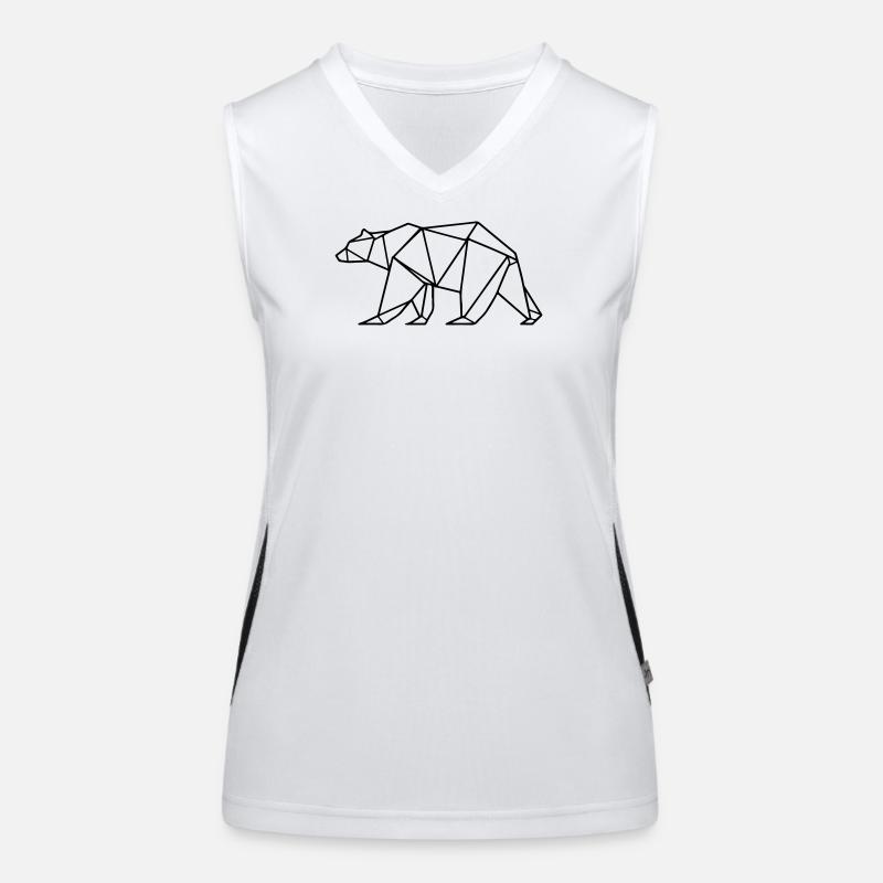Bear Grizzly Polar Bear Polygon Women's Functional Contrast Tank Top