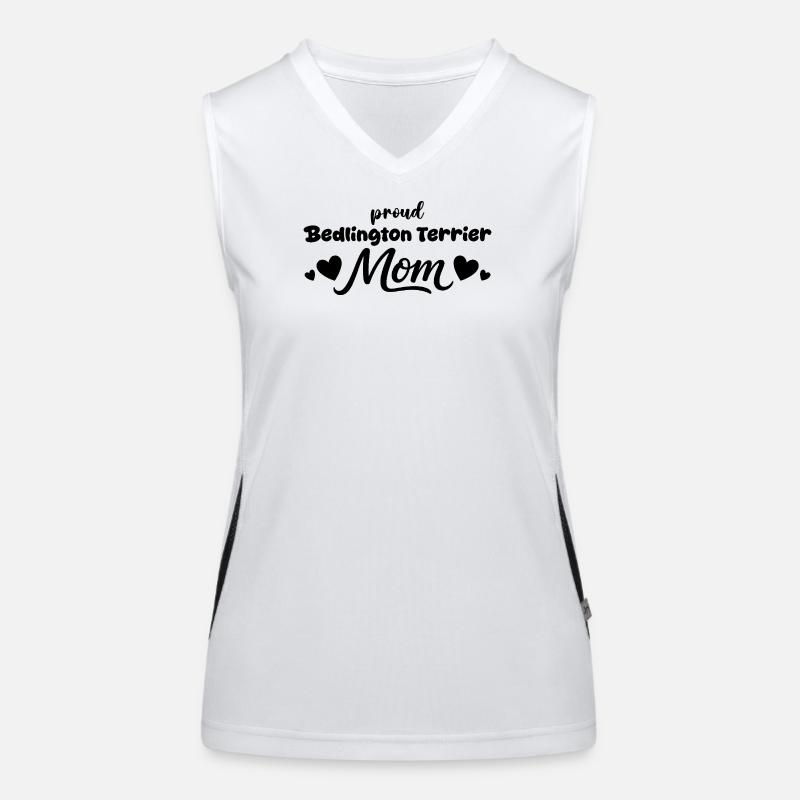 Stolze Bedlington Mutter, Bedlington Terrier Funktionelles Kontrast-Tank Top für Frauen