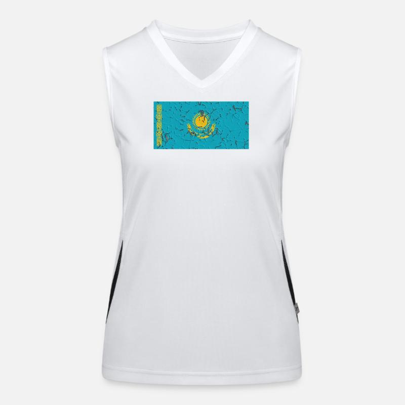 Drapeau du Kazakhstan Débardeur respirant contrasté Femme