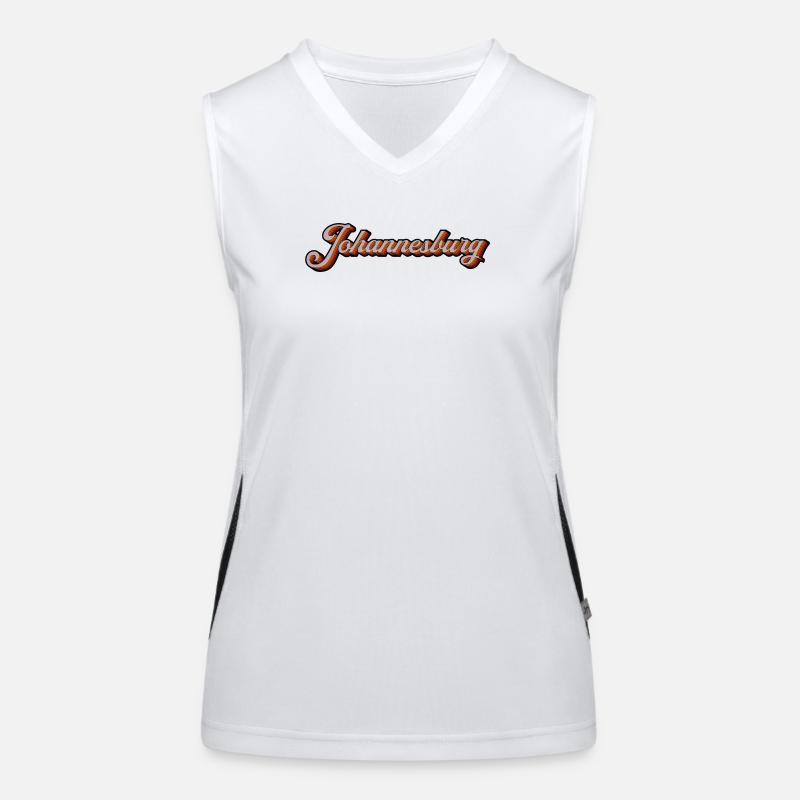 Johannesburg Retro Script Women's Functional Contrast Tank Top