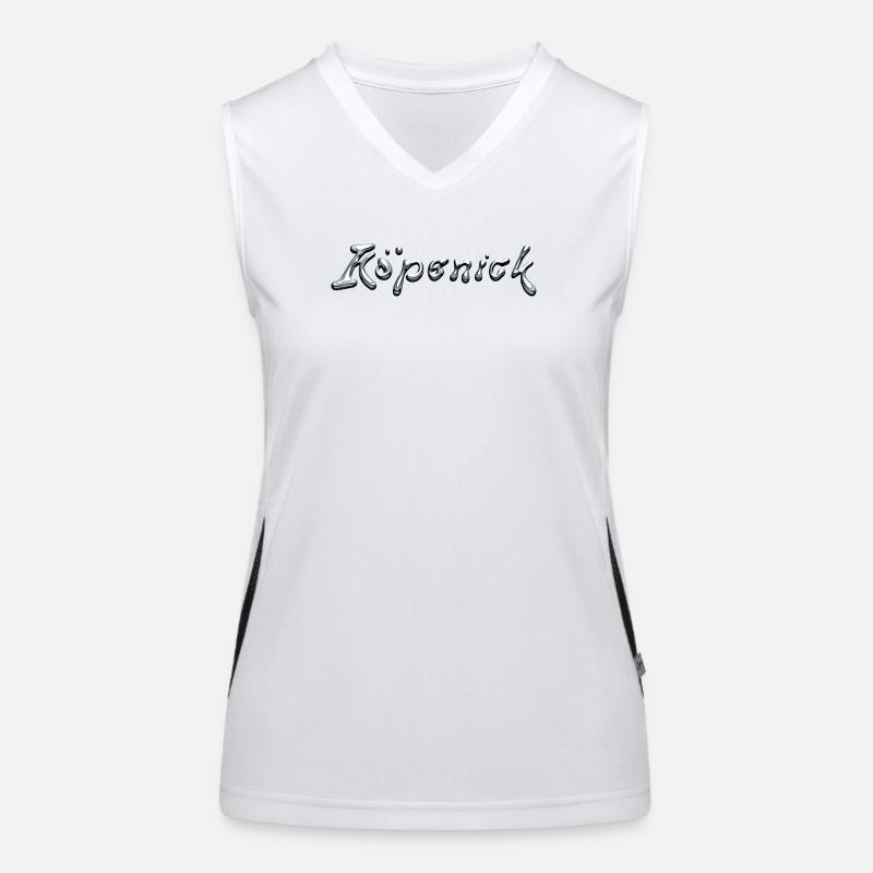Köpenick Liquid Chrome Typography Funktionelles Kontrast-Tank Top für Frauen