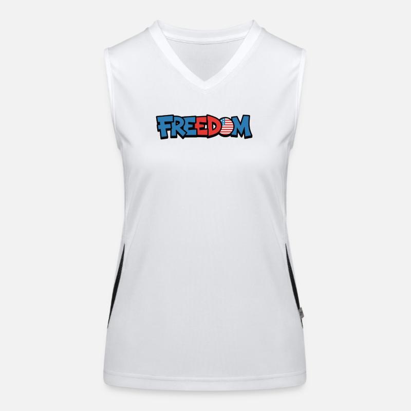 Freedom Typografie Statement Design Funktionelles Kontrast-Tank Top für Frauen